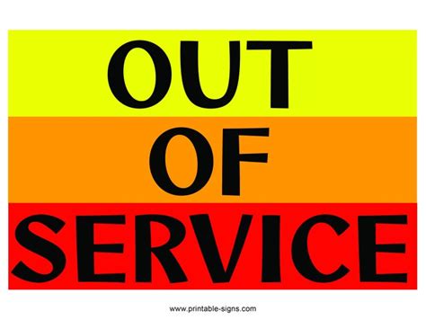 Out Of Service Sign Printable Free Printable Signs
