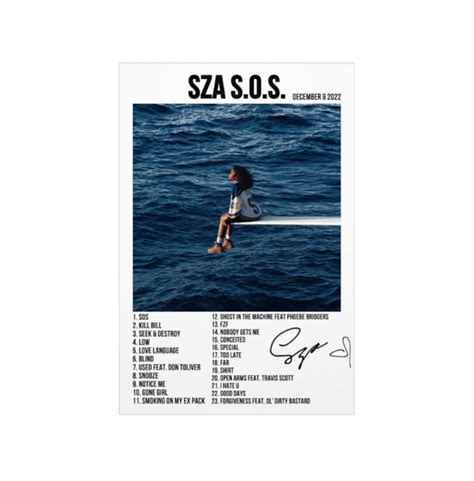 Custom Sza Album Cover Digital Poster Print Tracklist Sza Etsy