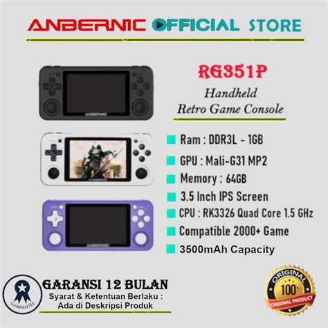 Jual Anbernic Rg P Handheld Retro Game Video Game Player Linux System