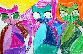 Clippings from the Studio Floor: Oil Pastel Cats