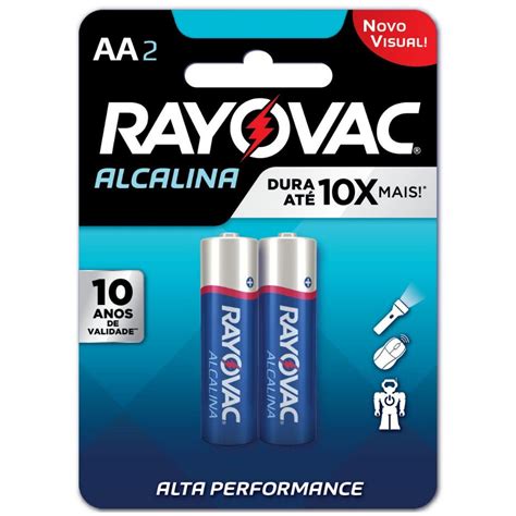 Mega Oferta De Pilha Alcalina Rayovac AA Pequena 1 Cartela 2 P