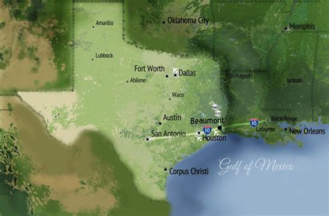 Beaumont Texas On A Map - Vanda Jackelyn