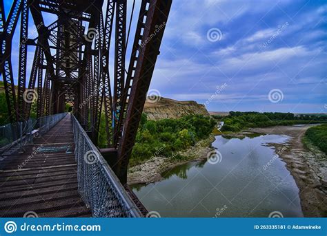 1913 Fairview Aerial Lift Railroad Bridge In Montana Stock Image