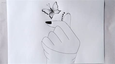 How To Draw Butterfly In Girl Hand Pencil Drawing Of Hand With