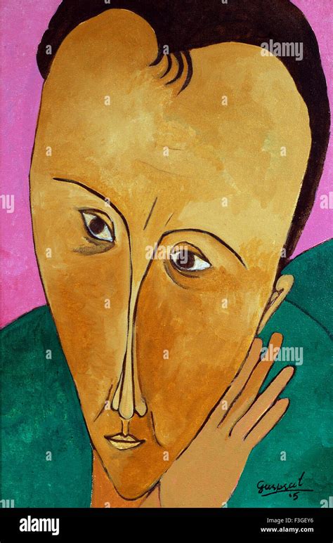 Painting Exhibition Fine Art Art Gallery India Asia Stock Photo