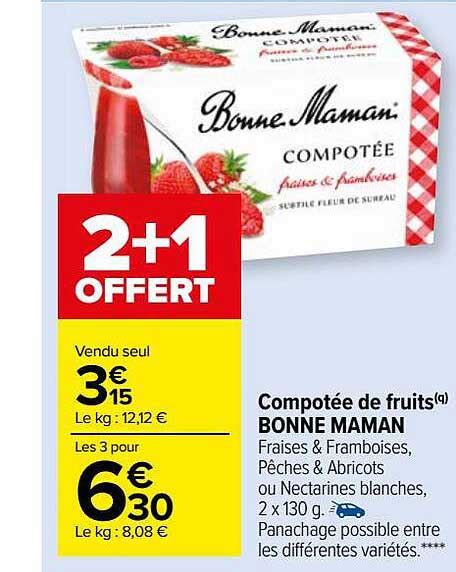 Promo Compot E De Fruits Bonne Maman Chez Carrefour Market Icatalogue Fr