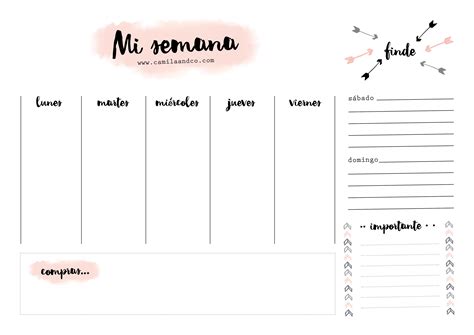 Planificador Semanal Calendarios Semanales Para Imprimir