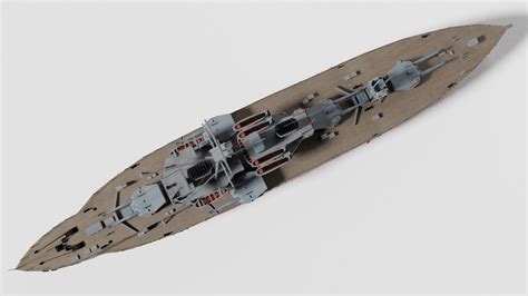 Historical Dreadnought Class Battleship 3D Model - TurboSquid 2040418