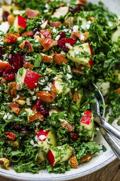 Apple Cranberry Bacon Kale Salad Recipe Healthy Kale Salad Recipe