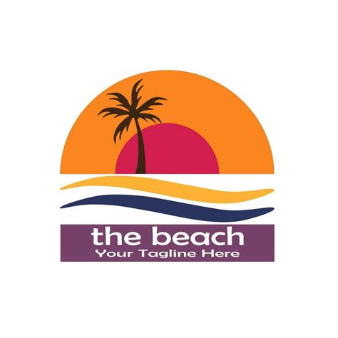 Summer Beach Logo Design Vector Vector Art At Vecteezy