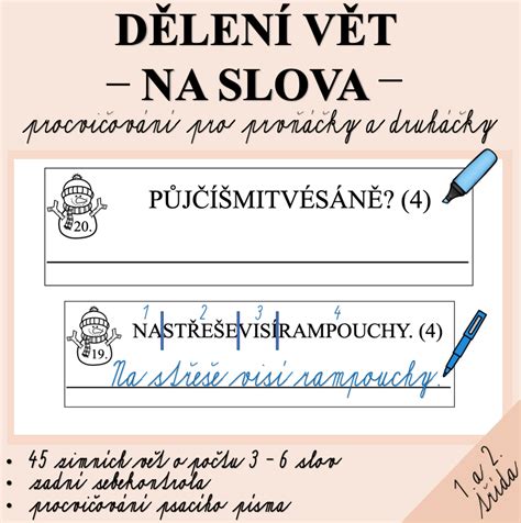 DĚLENÍ VĚT NA SLOVA - Český jazyk - čtení | UčiteléUčitelům.cz