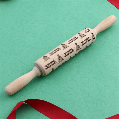 Embossed Rolling Pin Christmas Wooden Rolling Pins For Baking Embossed