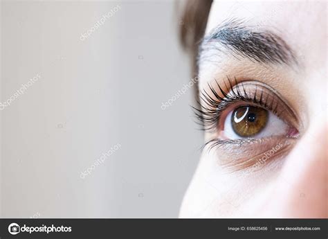 Close Womans Eye Eyelash Lamination Procedure — Stock Photo © Inside