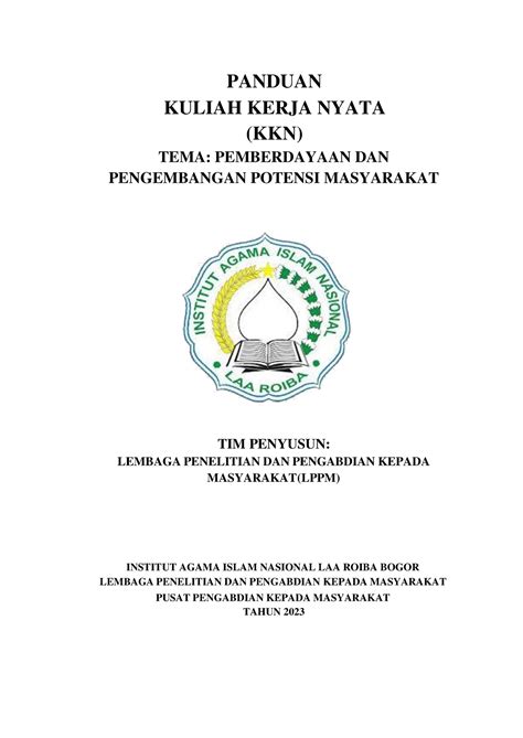 Panduan Kkn Panduan Kuliah Kerja Nyata Kkn Tema Pemberdayaan