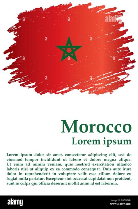 Bandera de Marruecos Reino de Marruecos Plantilla para el diseño de