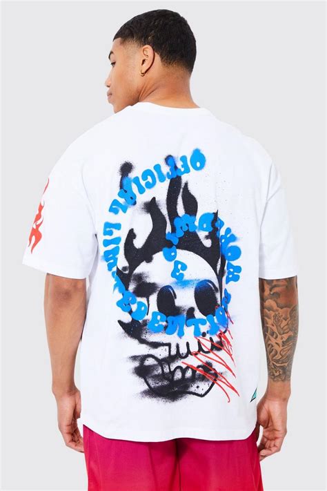 Mens Oversized Front And Back Graphic T Shirt Boohoo Uk