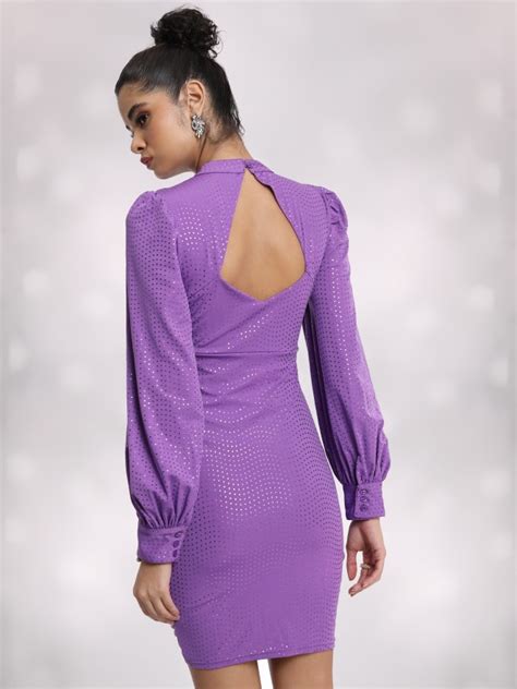 Buy Tokyo Talkies Purple Self Design Bodycon Dress For Women Online At Rs719 Ketch