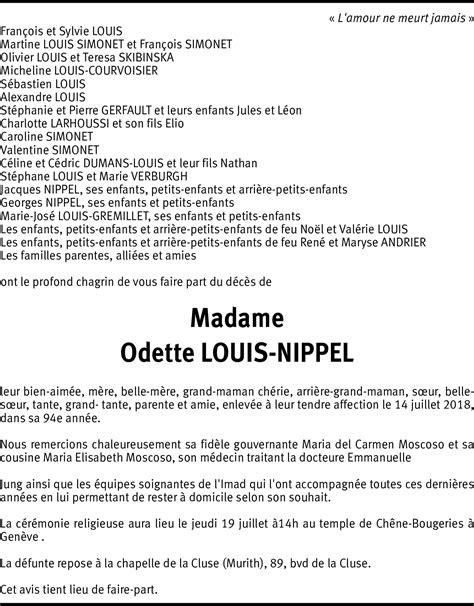 Odette Louis Nippel Hommages