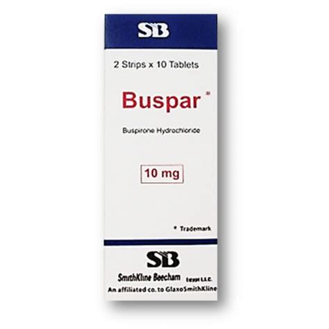 Buspar 10 Mg Buspiron 20 Tablets