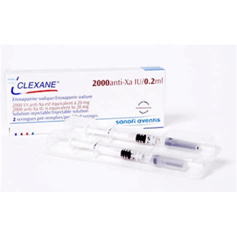 Clexane ® Syringes 2000 Iu Enoxaparin 20 Mg 02 Ml 2 Pre Filled