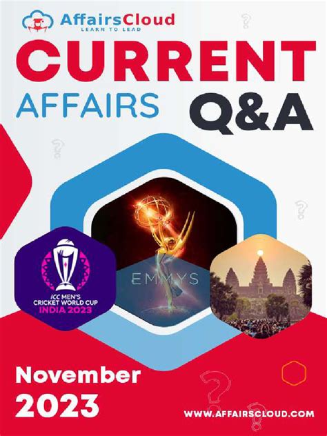 Current Affairs Q&A PDF - November 2023 by AffairsCloud New 1 | PDF