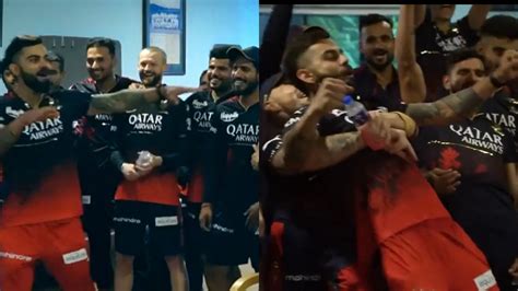 Rcb Celebrates Victory Over Mi As They Sing The Pants Are Red Faf