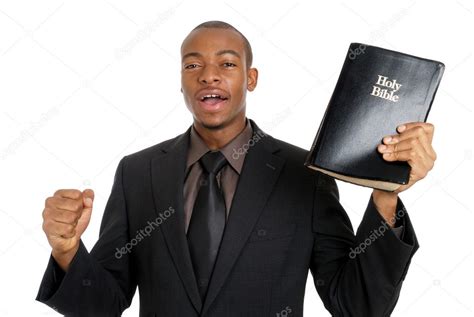 Man Holding A Bible Preaching The Gospel Stock Photo Imabase 8270847