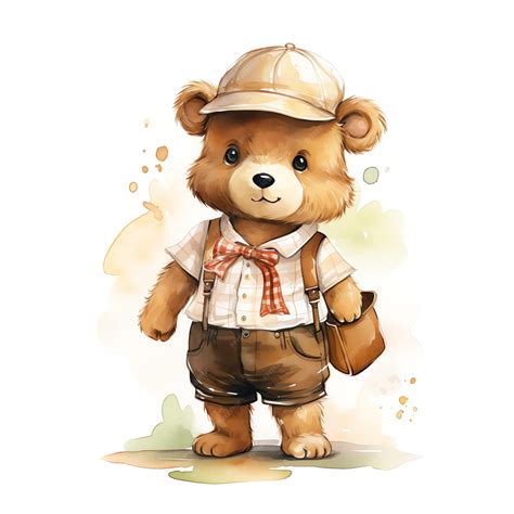 Premium Photo Cute Watercolor Groom Bear Illustration Teddy Bears Clipart