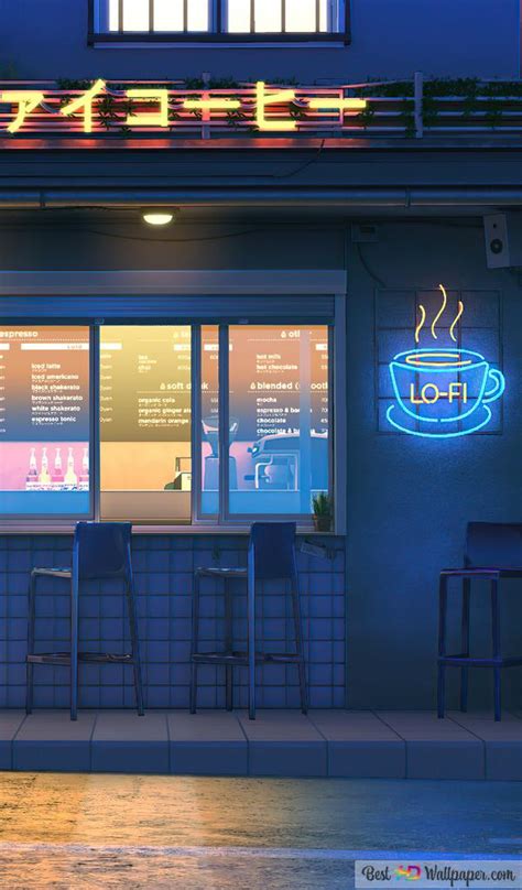 Coffee Shop Night Art 4k Wallpaper Download