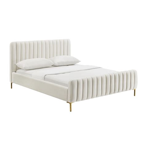 Angela Cream Bed In Queen Tov Furniture