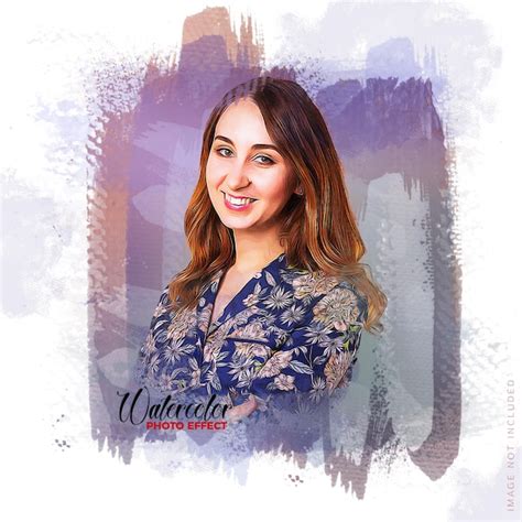 Premium PSD | Watercolor brush photo effect Photoshop