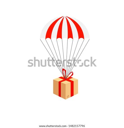 Parachute Parcel Delivery Composition Stock Vector Royalty Free