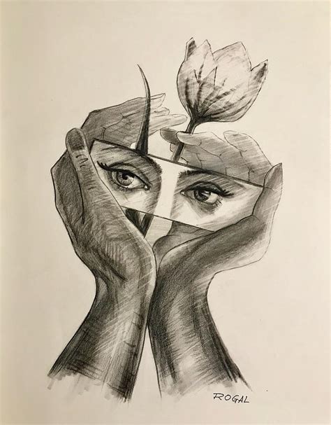 Peering Into The Soul Drawing By Rogal Fine Art America