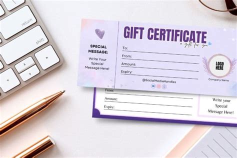 Purple Lilac Gift Certificate Canva Temp Graphic By Snapybiz Creative