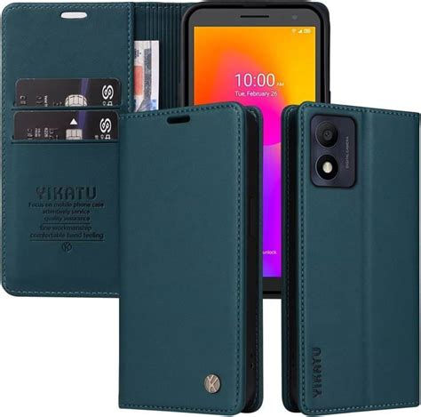 Coque Alcatel B En Cuir Pu Premium Avec Rabat Cartes Support