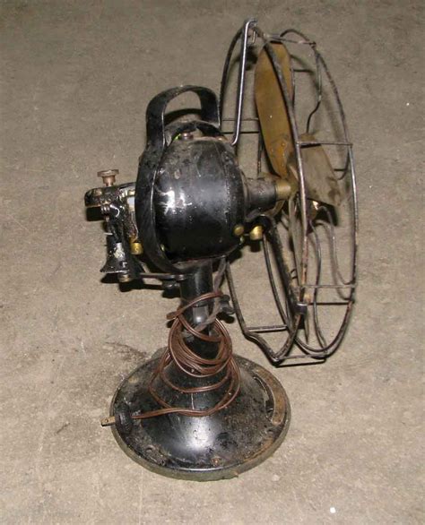 Antique Oscillating Fan With Brass Blades Olde Good Things