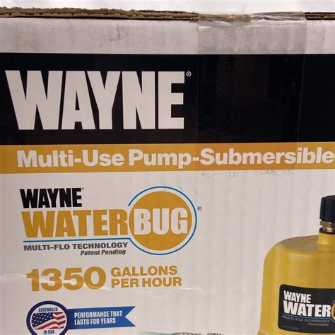 Wayne Waterbug Pump Multi Use Multi Flo Technology Submersible Hp