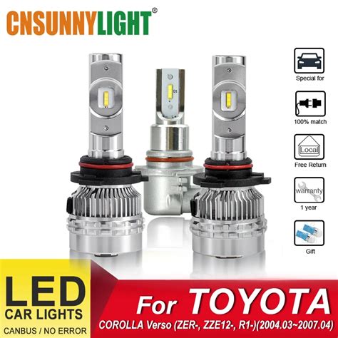 Cnsunnylight Car Led Headlamp Bulbs For Toyota Corolla Verso Zer Zze