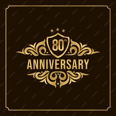 Поздравления с юбилеем 80 лет. Приветствие векторная роскошная ...