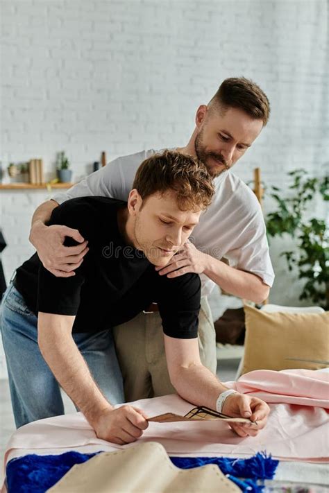 Two Men A Gay Couple Stand Stock Photo Image Of Brainstorming