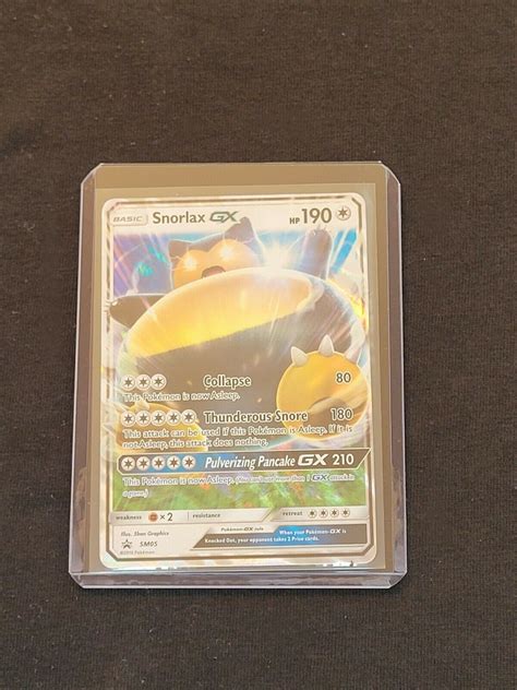 Mavin Snorlax GX SM05 Pokemon Ultra RARE Black Star Promo Holo Foil