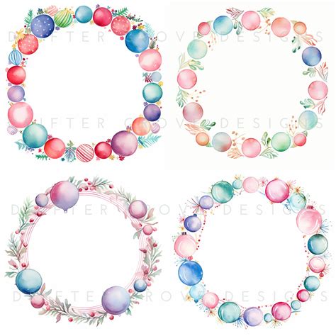 Christmas Clipart Frames Instant Download PNG Crafting Supply ...