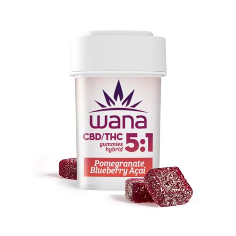 51 Pomegranate Blueberry Acai 20pk 500mg Cbd100mg Thc Wana Classic Gummies Jane