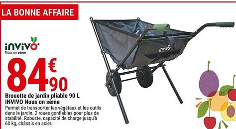 Promo Brouette De Jardin Pliable 90l Invivo Nous On Sème chez Gamm vert