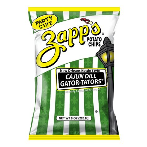 Zapps Kettle Potato Chips Cajun Dill Gator Tator Utz Quality Foods