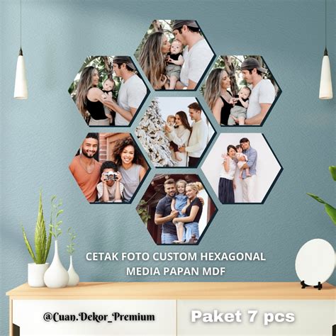 Jual Cetak Foto Hexagonal Free Bingkai Isi Pcs Paket Hemat Cetak