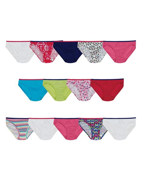 Gpbk14 Hanes Girls Bikinis 14 Pack