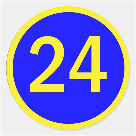 Number 24 In A Circle Classic Round Sticker Zazzle Number 42 Scenery