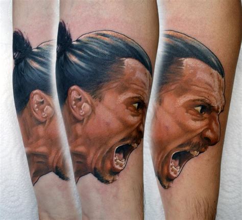 Zlatan Ibrahimovic Portrait Tattoo by Alan Aldred : Tattoos
