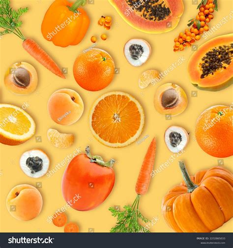 Creative Layout Made Different Orange Fruits Stock Photo 2232865033